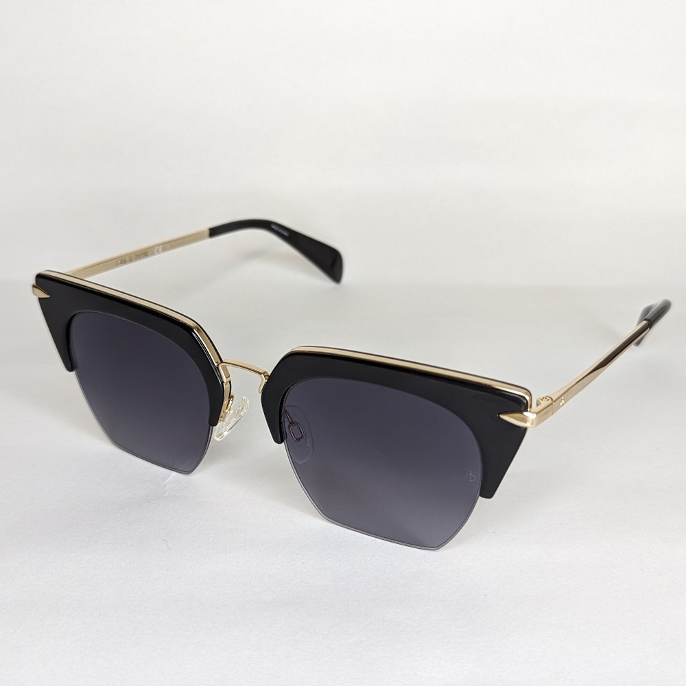 Rag & Bone Semi-Rimless Cat Eye RNB1007S 2M29O Black/Gold 51[]21 145 Sunglasses